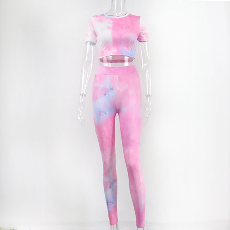 Printed Two-Piece Yoga Suit